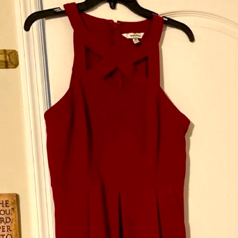 Red mini dress with pockets